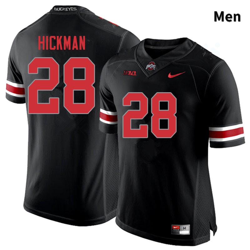 Ohio State Buckeyes Ronnie Hickman Men's #28 Blackout Authentic Stitched College Football Jersey
